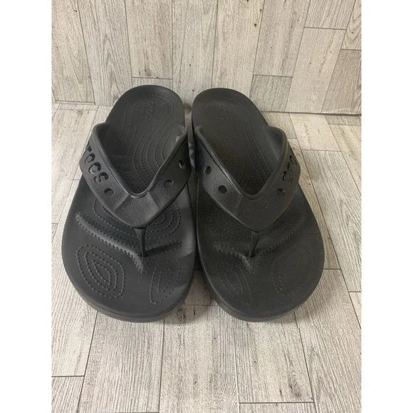 CROCS MENS 13 BLACK FLIP FLOPS NWT s-l400.jpg main image 4